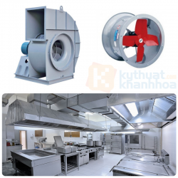 Thiết kế, chế tạo, lắp đặt quạt hút khói bếp ăn công nghiệp cho nhà hàng khách sạn ở Nha trang Khánh hoà