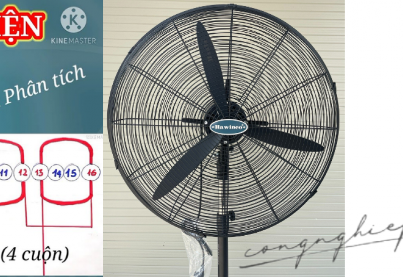 Hướng dẫn đấu điện cho quạt công nghiệp ra 5 đầu dây, tốc độ 1400v/p