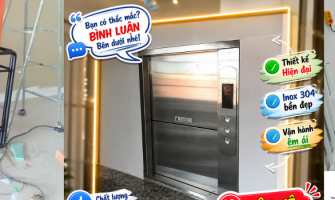 Lắp thang máy tải thực phẩm 100kg 2 tầng ở Nha trang khánh hòa