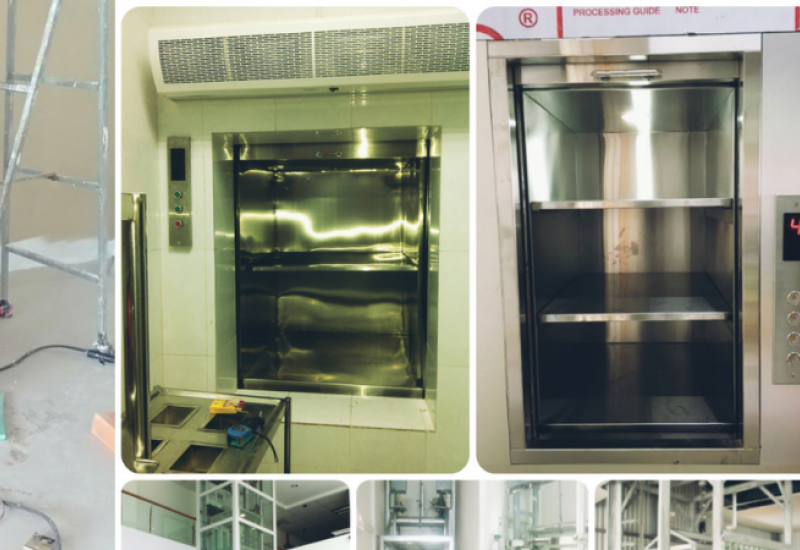 Lắp tời chuyển thức ăn 150 kg 2 tầng ở Nha trang Khánh hòa