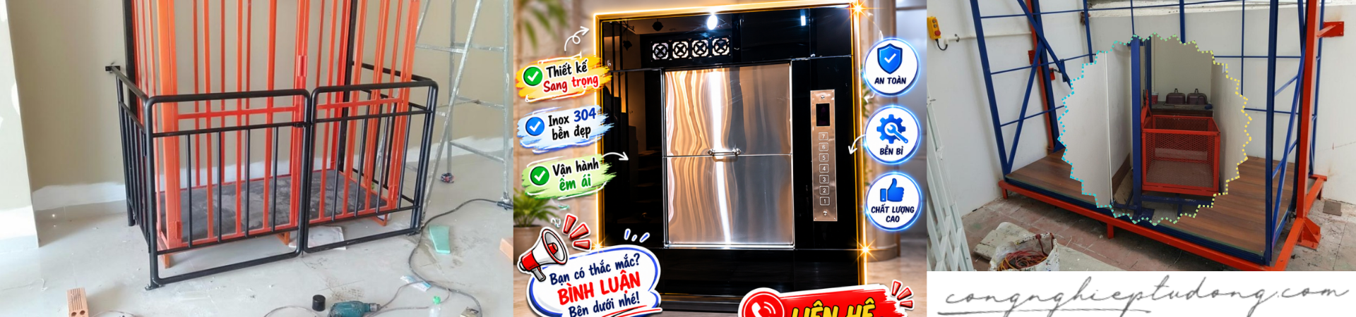Đơn vị thi công lắp đặt thang chuyển hàng, vận chuyển thức ăn ở Nha trang