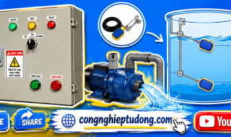 Tủ điện điều khiển bơm nước 1 pha 220VAC dùng phao cơ tự động